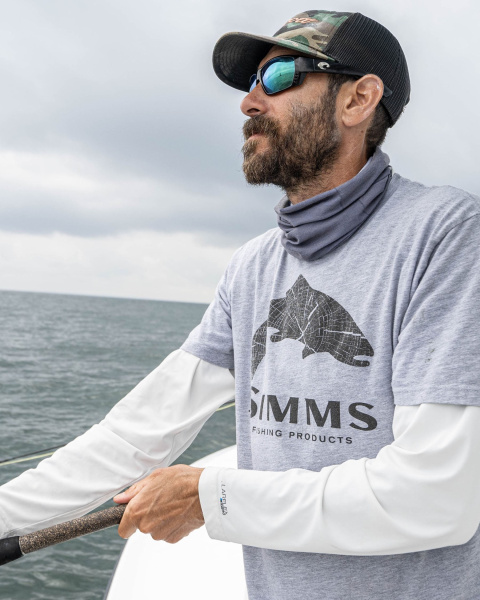 Футболка Simms Wood Trout Fill T-Shirt  (Мужской; XXL; Grey Heather)